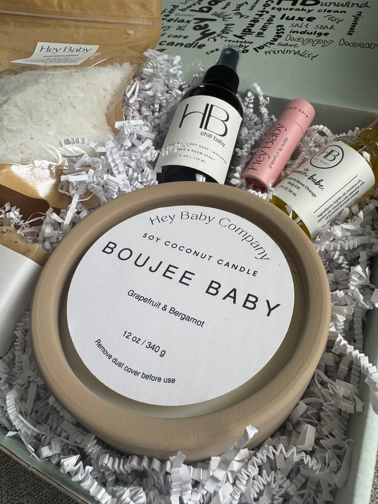 Hey Baby Box with 12 Oz Candle (New!)