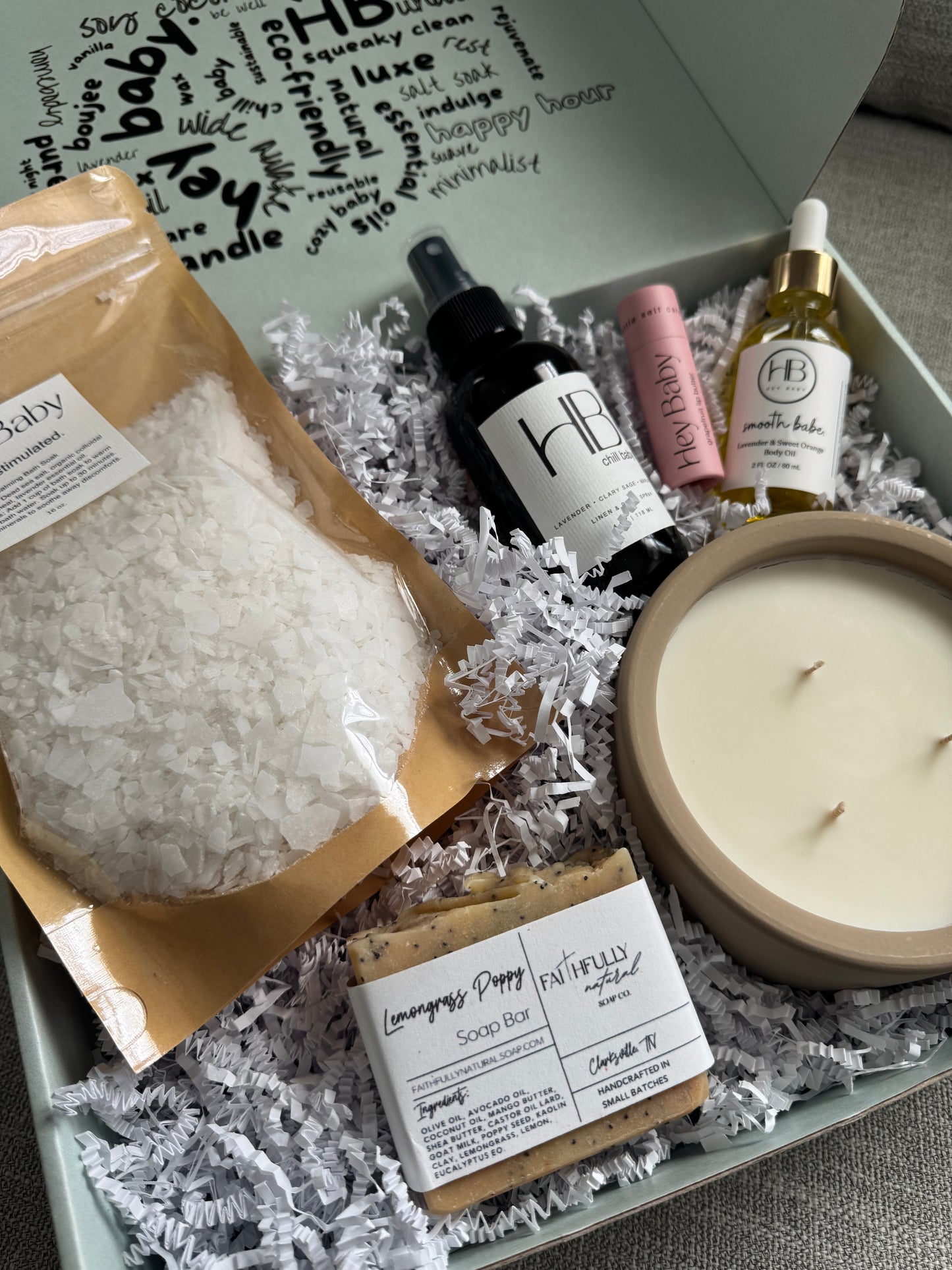 Hey Baby Box with 12 Oz Candle (New!)