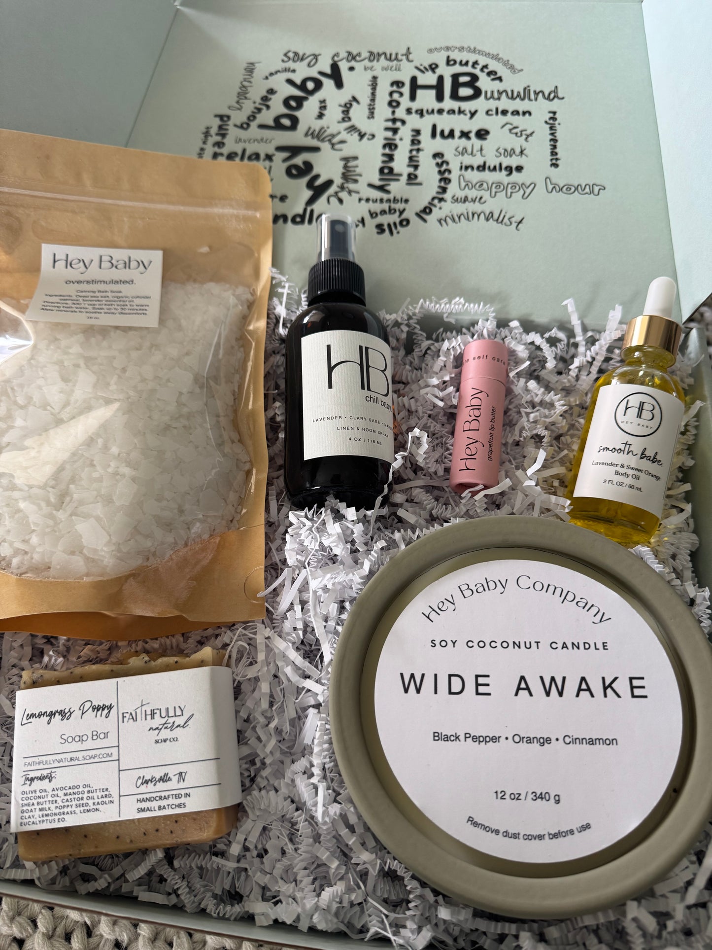 Hey Baby Box with 12 Oz Candle (New!)
